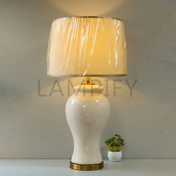 Ceramic Raisaim Off White Lounge Table lamps (Pair) for bedrooms