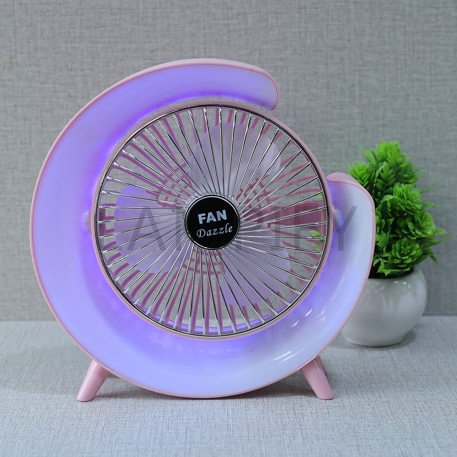 Colorful Desktop Fan with RGB. Table Lamp for bedrooms