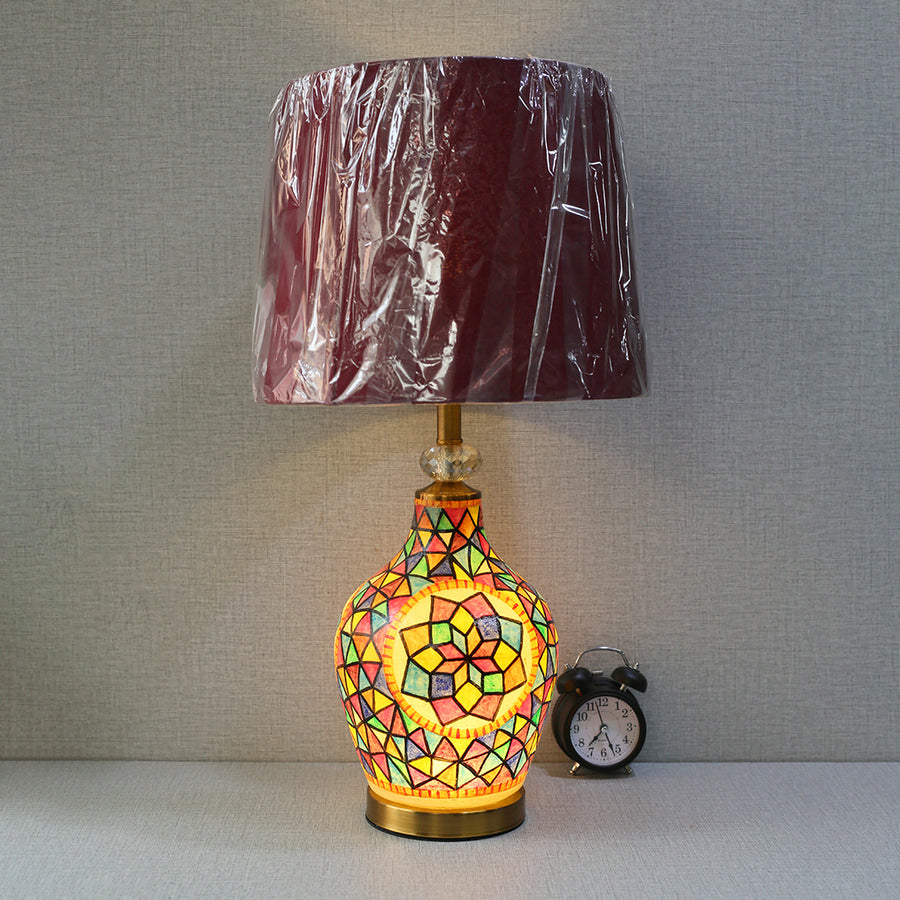 Leather 2025 Hand Made GB Multi Color Double Light Table (Pair) Table Lamp for bedrooms