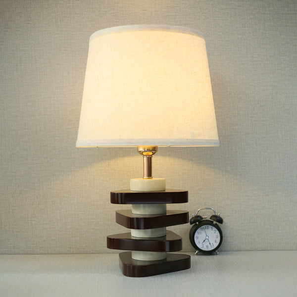 Wooden Plates Brown & Beige Table Lamps (Pair) for bedrooms