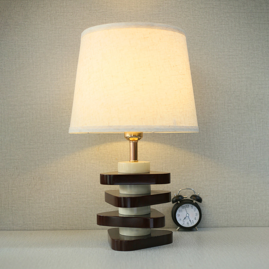 Wooden Plates Brown & Beige Table Lamps (Pair) for bedrooms