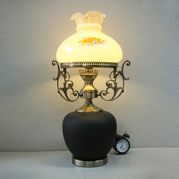 Ceramic 2425 Matt Black With Chimney Table Lamps (Each) for bedrooms
