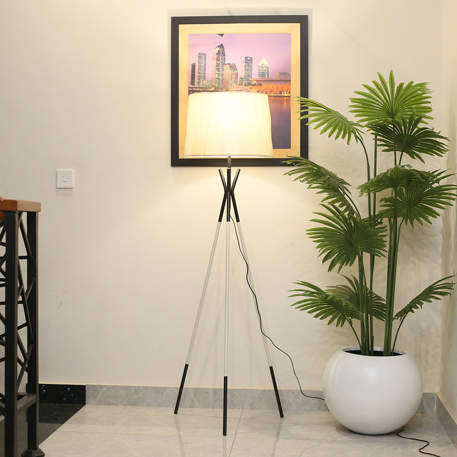 Metal Tripod Black & White Floor Lamp (Each) for living rooms