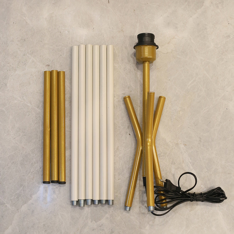 Metal Tripod Golden & White Floor Lamp (Each) for living rooms