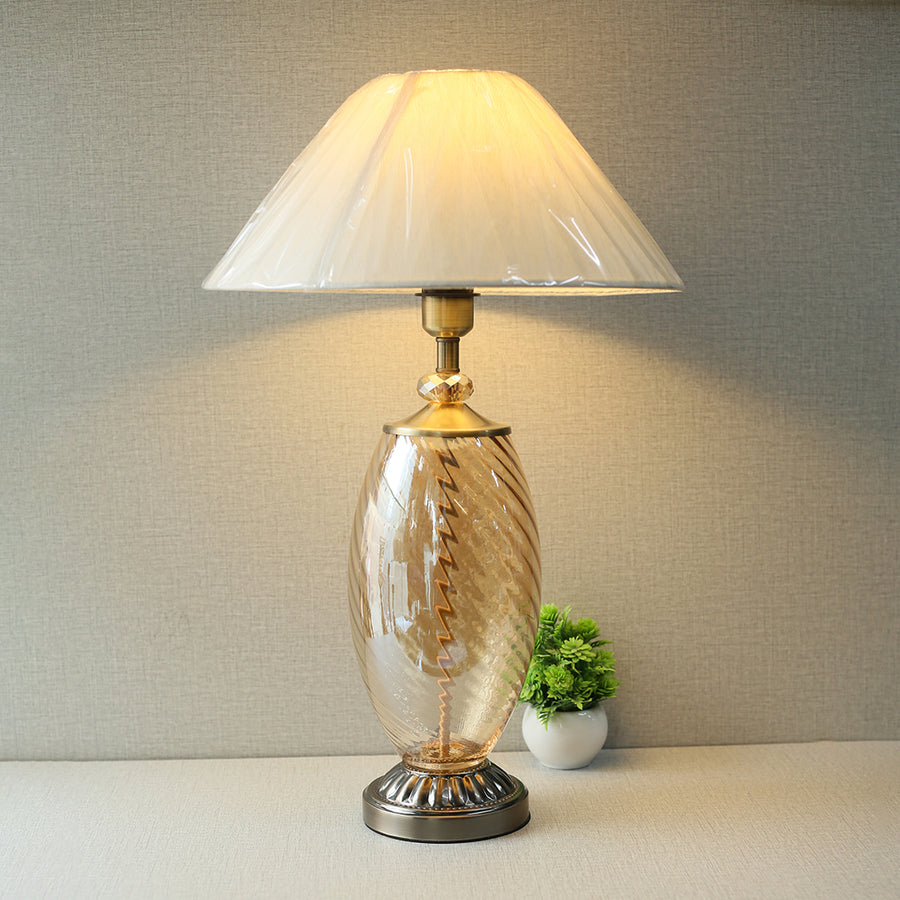 Glass Oval Champagne Lounge Lamps (Pair) for bedrooms