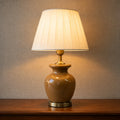 Ceramic Surahi Beige Medium Lamps(Pair)