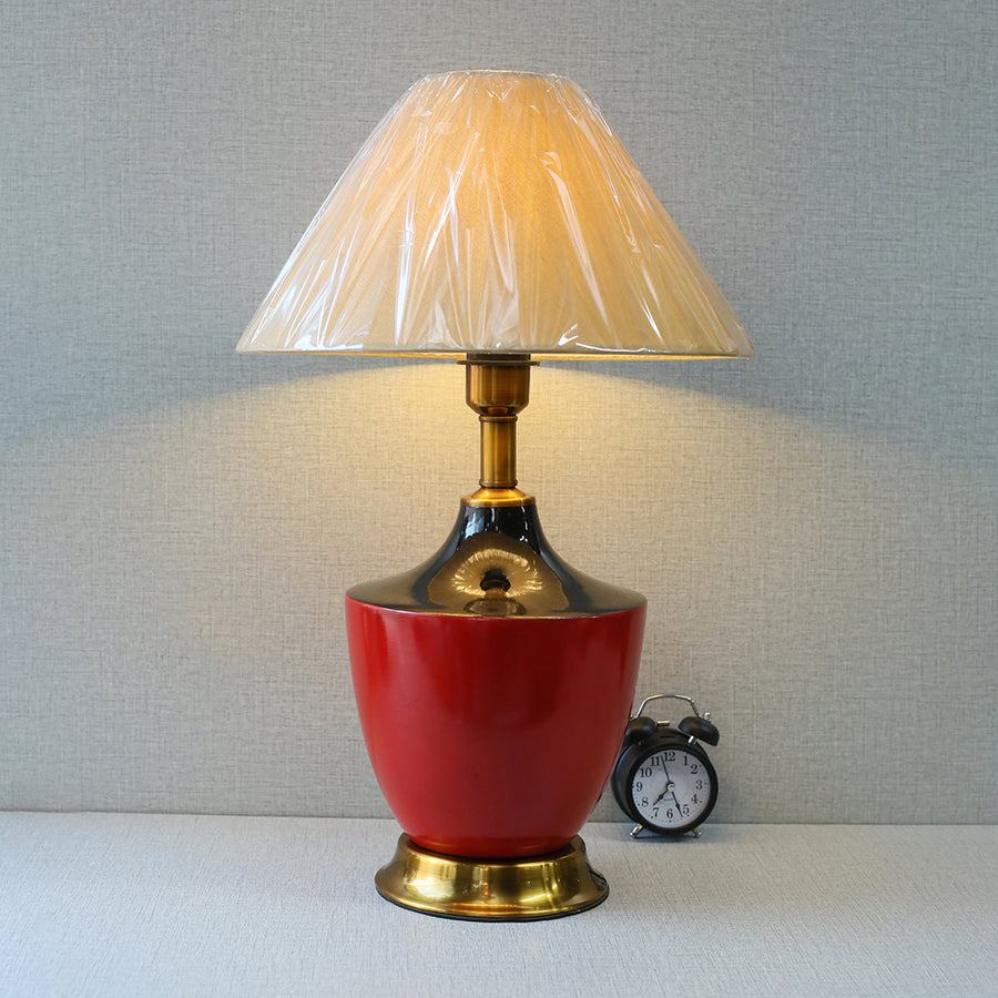Ceramic 14501 Black & Red Table Lamp (Pair) for bedrooms
