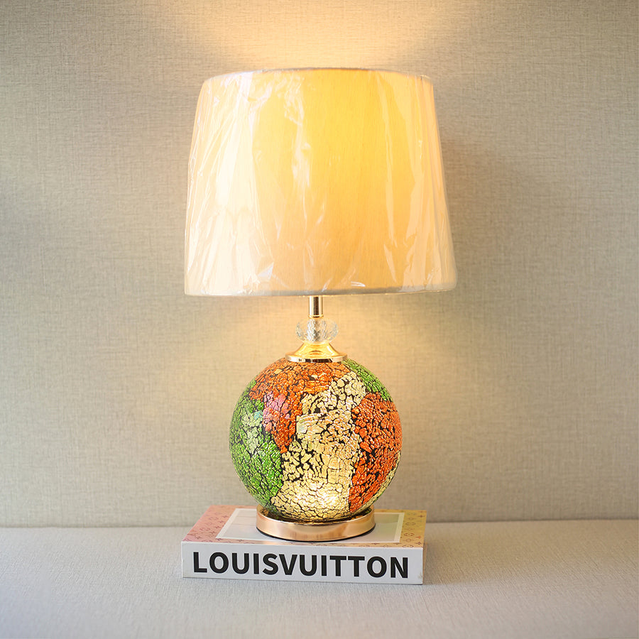 Turkish MD-200 Round Shape Glass Table Lamps (Pair) for bedrooms
