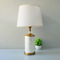 Mother Of Pearls Cylinder 5×8 Double Light Table Lamps (Pair) for bedrooms