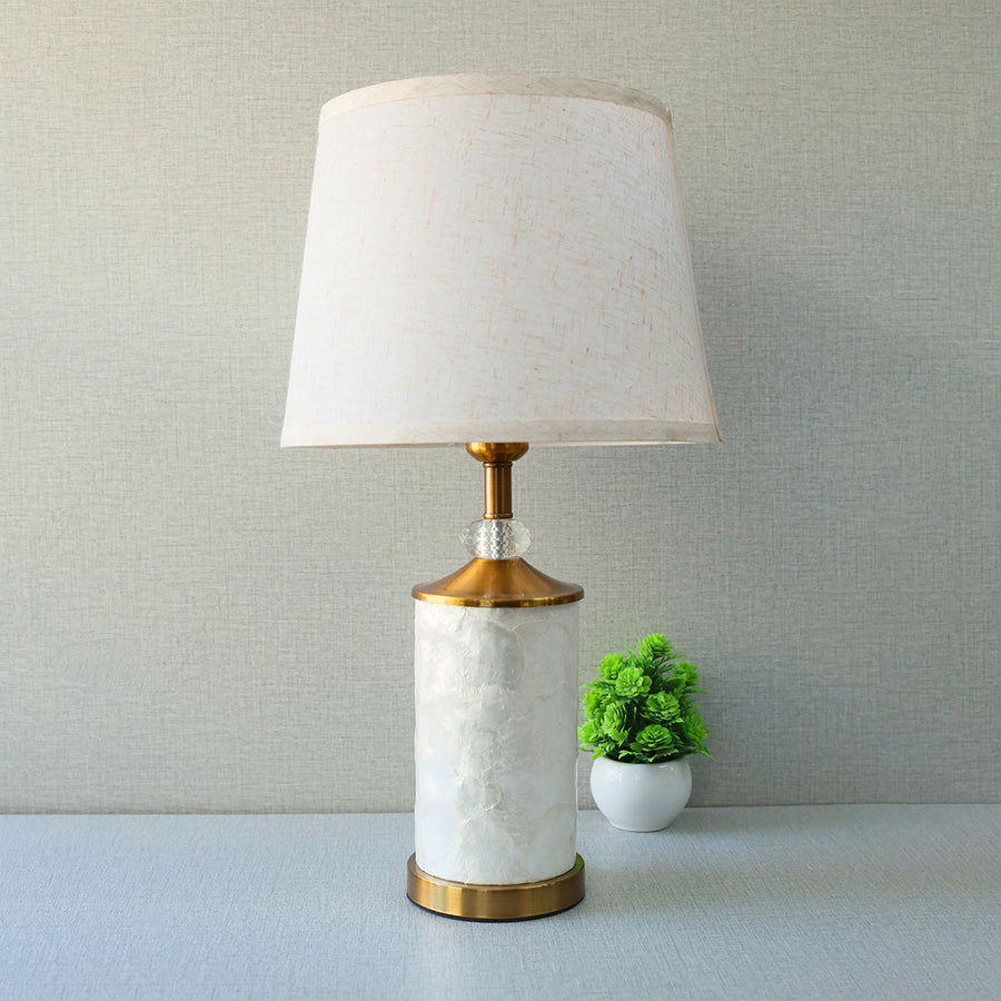 Mother Of Pearls Cylinder 5×8 Double Light Table Lamps (Pair) for bedrooms