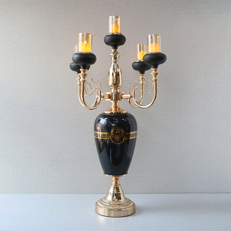 Printed Model J022 4+1 Arm Glass Candle Stand (Each) Table Lamp for dining tables