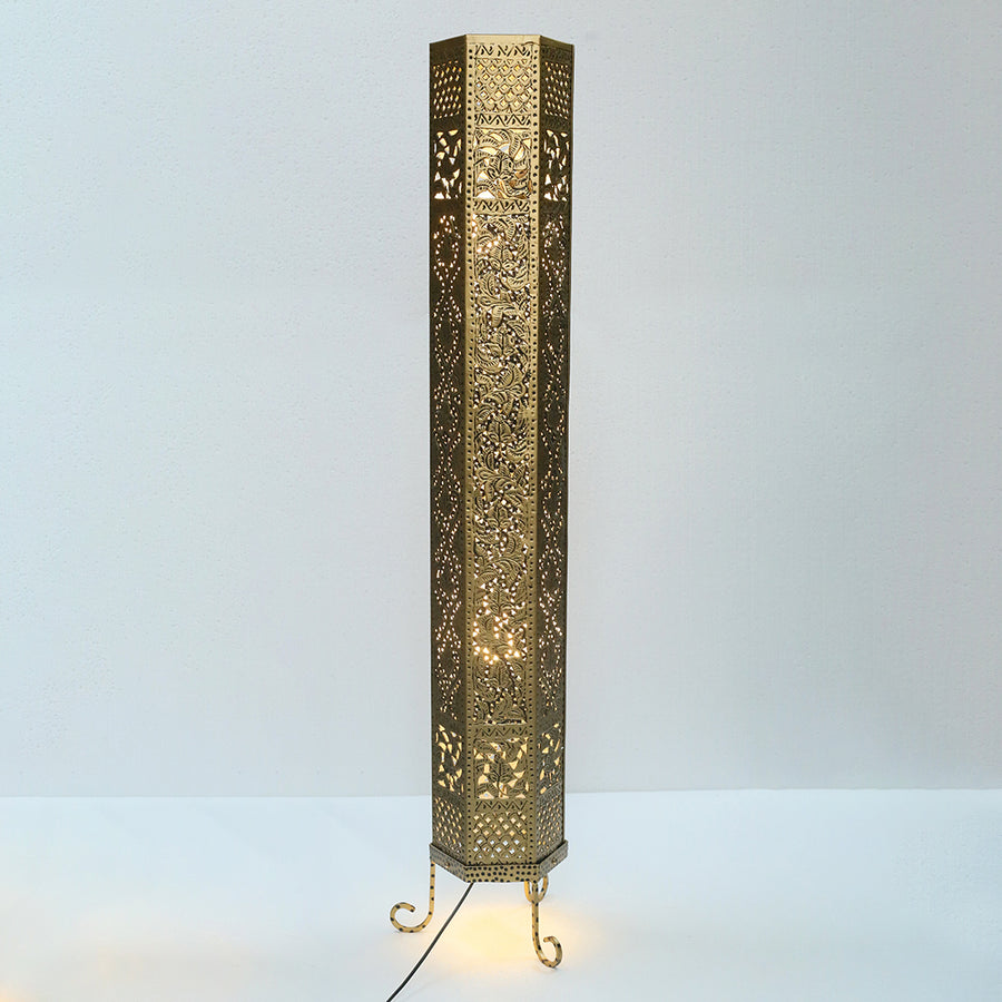 Metal Handcrafted Hexagon Shape Floor (Each) Table Lamp for living rooms