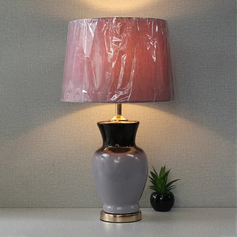 Ceramic Table B.Jar Medium Brown&Purple Table lamps (Pair) for bedrooms