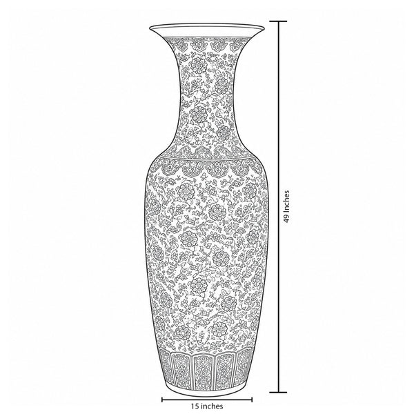 Porcelain Blue Pottery Floor Vase 02 (Each) Delivery Only For LHR,ISB for living rooms
