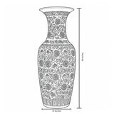 Porcelain Blue Pottery Floor Vase 01 (Each) Delivery Only For LHR,ISB for living rooms