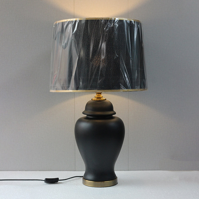 Ceramic 18503L Matt Black Table Lamps (Pair) for bedrooms