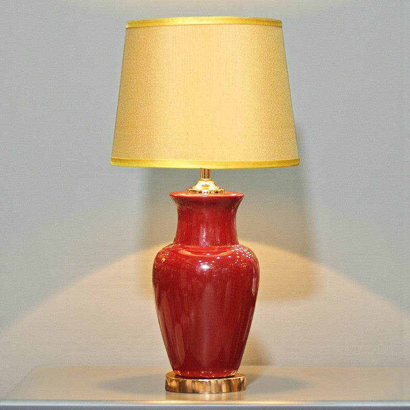 Ceramic B.Jar Maroon Medium lamps(Pair) for bedrooms