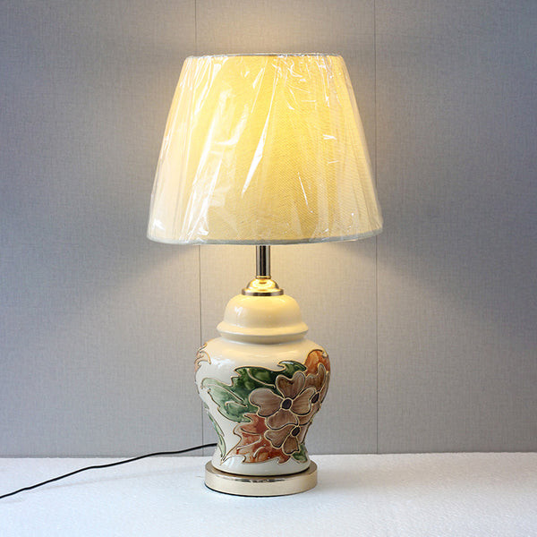 Ceramic Bell Floral Table Lamp (Pair) for bedrooms