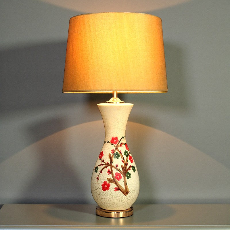 Ceramic Cracker Surahi Lounge Lamps(Pair) for bedrooms