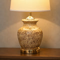 Ceramic HP Surahi Brown Medium Lamps(Pair)