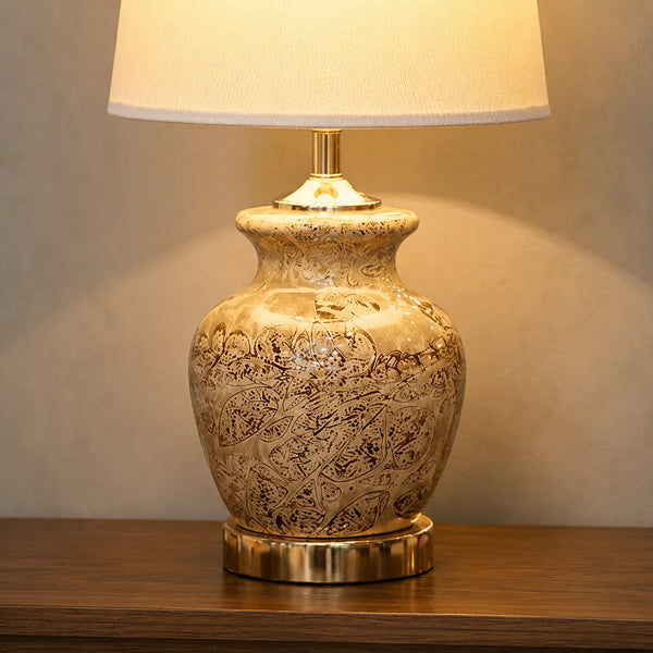 Ceramic HP Surahi Brown Medium Lamps(Pair)