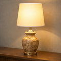 Ceramic HP Surahi Brown Medium Lamps(Pair)