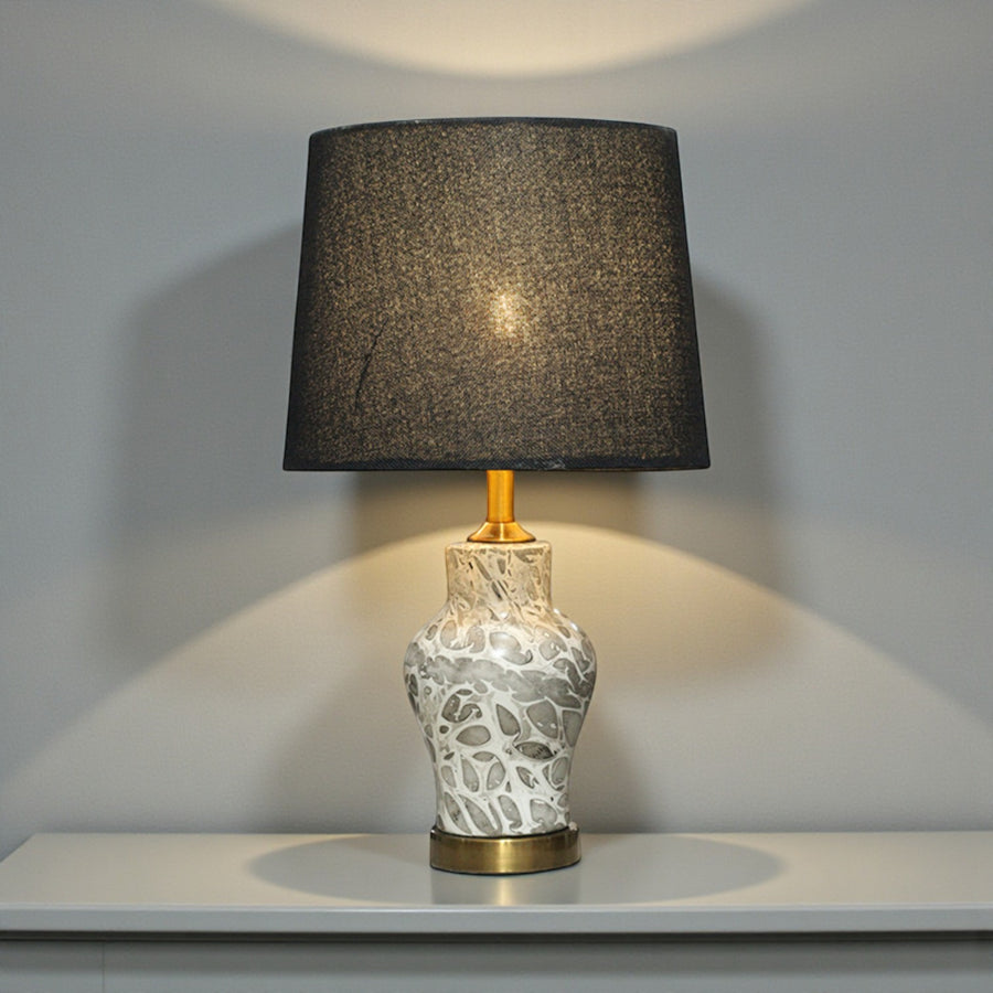Ceramic Raim Grey Texture Small Table lamps (Pair) for bedrooms
