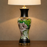 Ceramic Long Neck HP Floral Lounge Lamps(Pair)