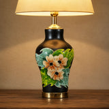 Ceramic Ream Floral Medium Table Lamps (Pair)