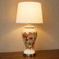 Ceramic Reshaim HP Floral Off White Lounge Lamps(Pair)