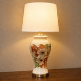Ceramic Reshaim HP Floral Off White Lounge Lamps(Pair)