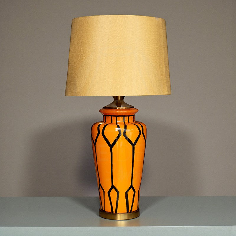Ceramic Wain HP Lining Orange Lounge Lamps(Pair) for bedrooms