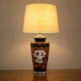 Ceramic Wain HP Brown Floral Lounge Lamps(Pair)