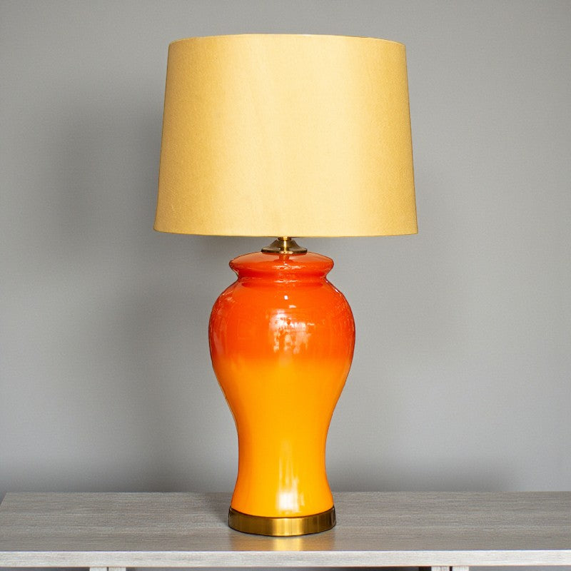 Ceramic HP Resaim Orange Double Tone Lounge Lamps (Pair) for bedrooms
