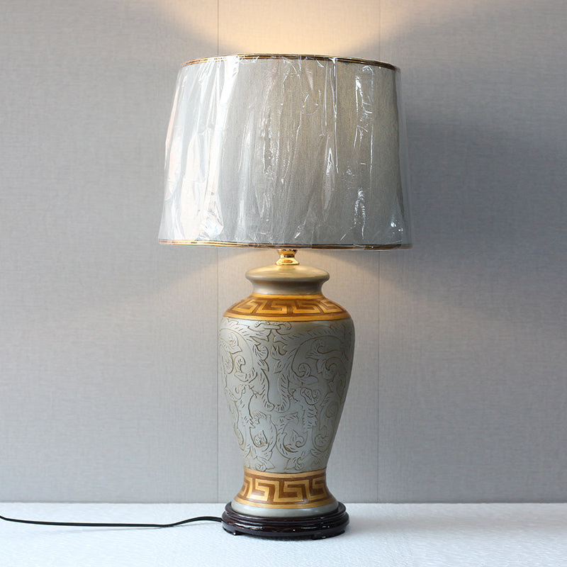 Emboss Pattern Grey Lamps (Pair) for bedrooms