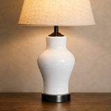 Ceramic Reaim White Small Lamps(Pair)