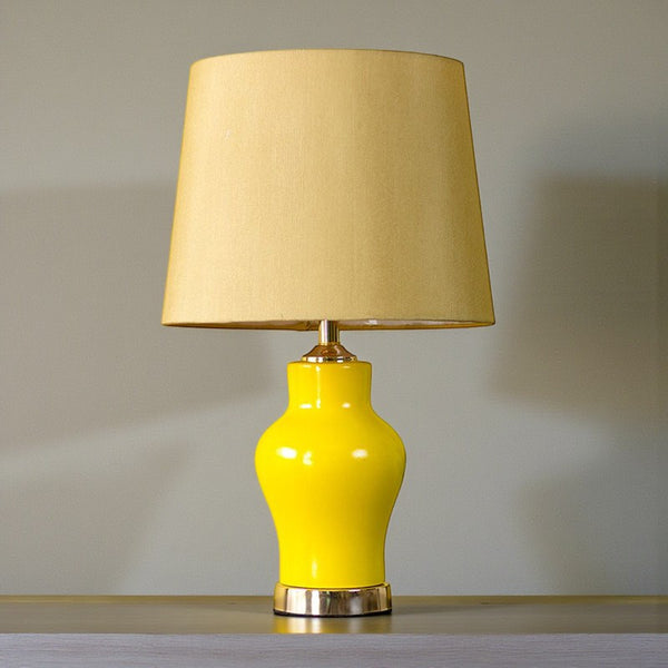 Ceramic Raim Small Yellow Table Lamps (Pair) for bedrooms