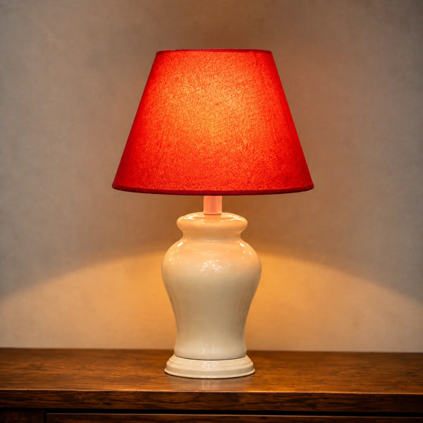 Ceramic Reshaim Off White Small Lamps(Pair)