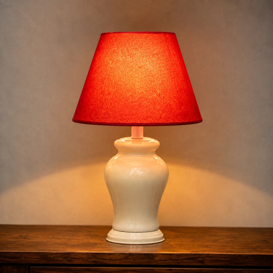 Ceramic Reshaim Off White Small Lamps(Pair)