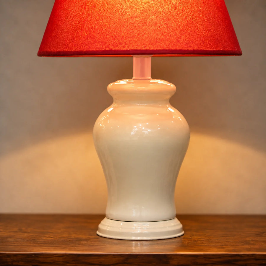 Ceramic Reshaim Off White Small Lamps(Pair)