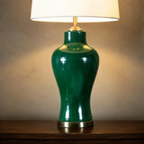Ceramic Raim Bottle Green Lounge Lamp(Pair)