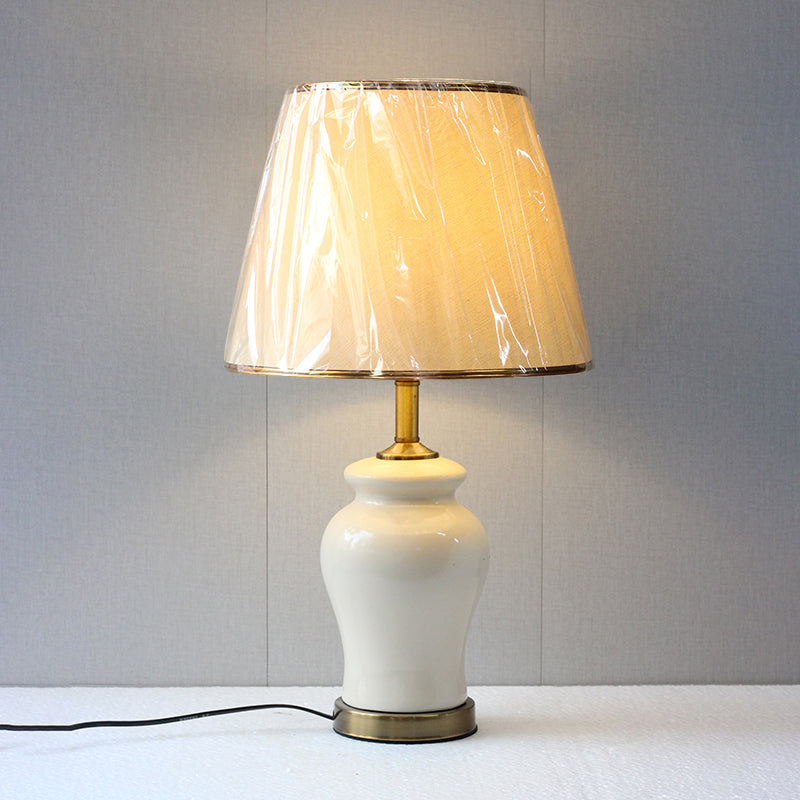 Ceramic Resaim Small Off White Lamps (Pair) for bedrooms