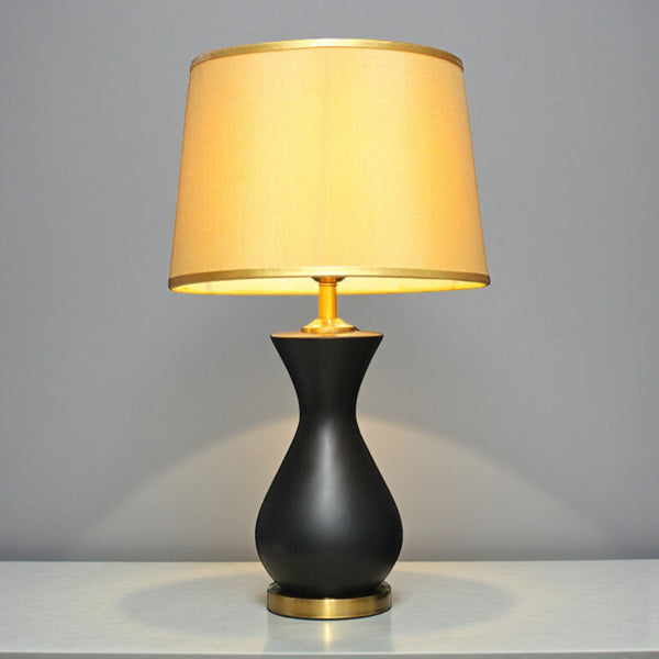 Ceramic Surahi Matt Black Table lamps (Pair) for bedrooms