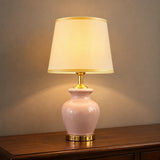 Ceramic Surahi Pink Medium Lamps(Pair)