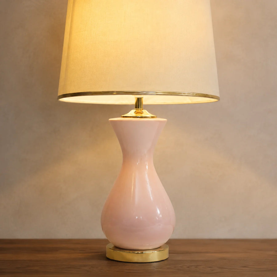 Ceramic Surahi Pink Medium Lamps (Pair)
