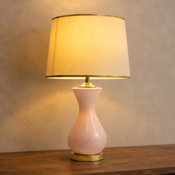 Ceramic Surahi Pink Medium Lamps (Pair)