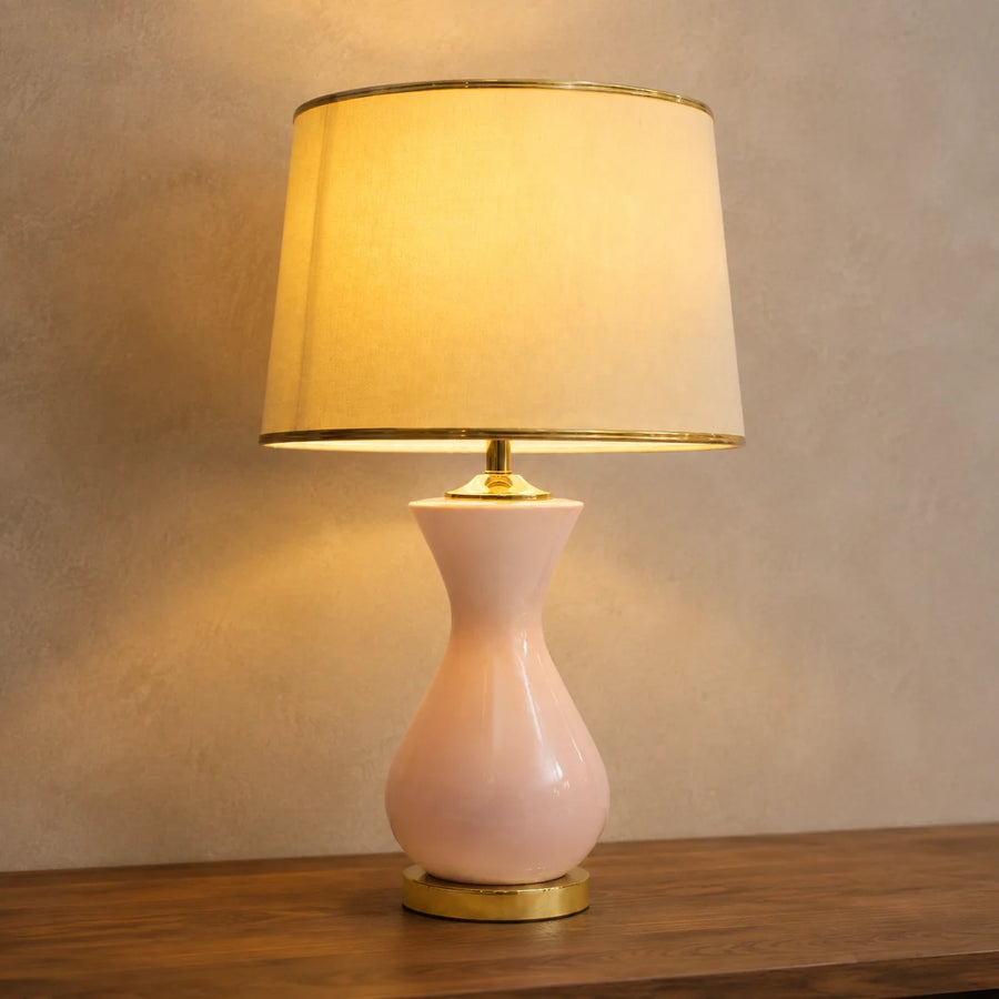 Ceramic Surahi Pink Medium Lamps (Pair)