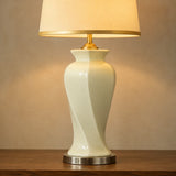 Ceramic Twister Off White Lounge Lamps(Pair)