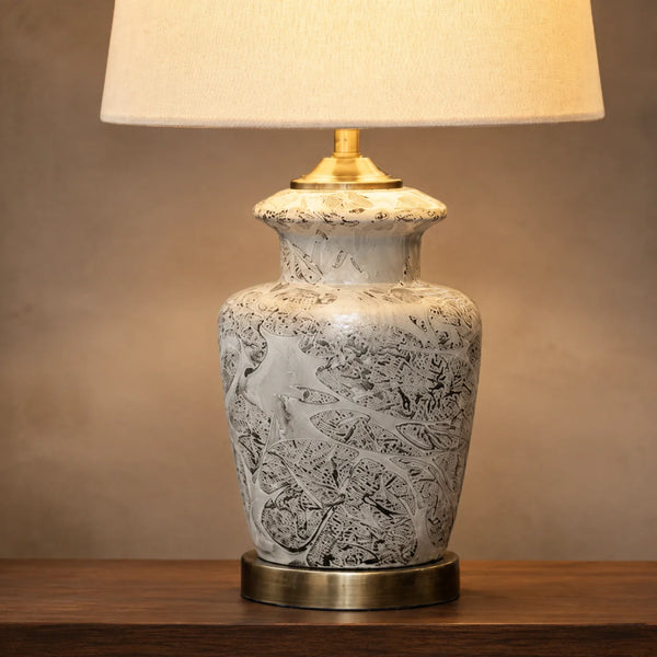 Ceramic HP Grey Texture Medium Lamps(Pair)