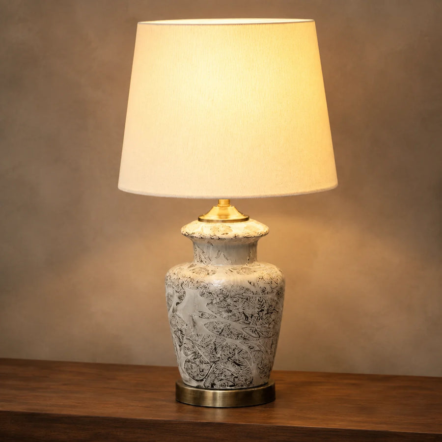 Ceramic HP Grey Texture Medium Lamps(Pair)